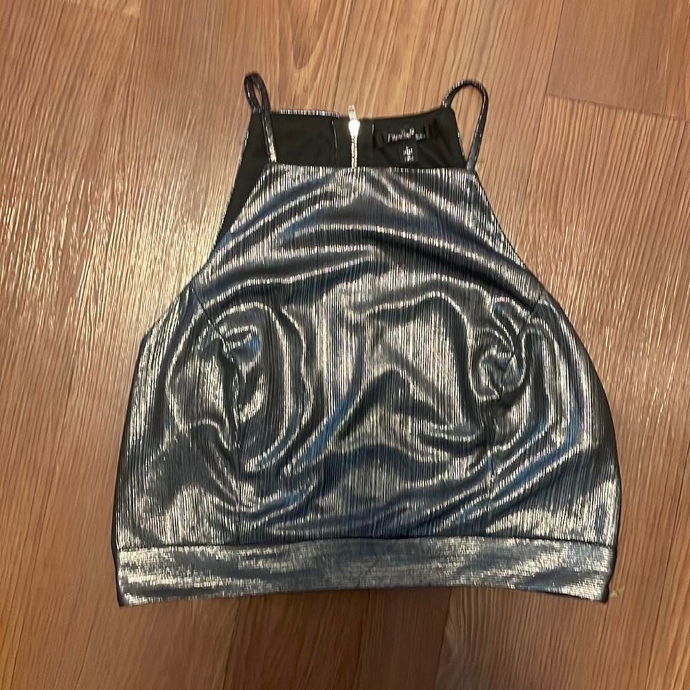 Papaya Silver Crop Top